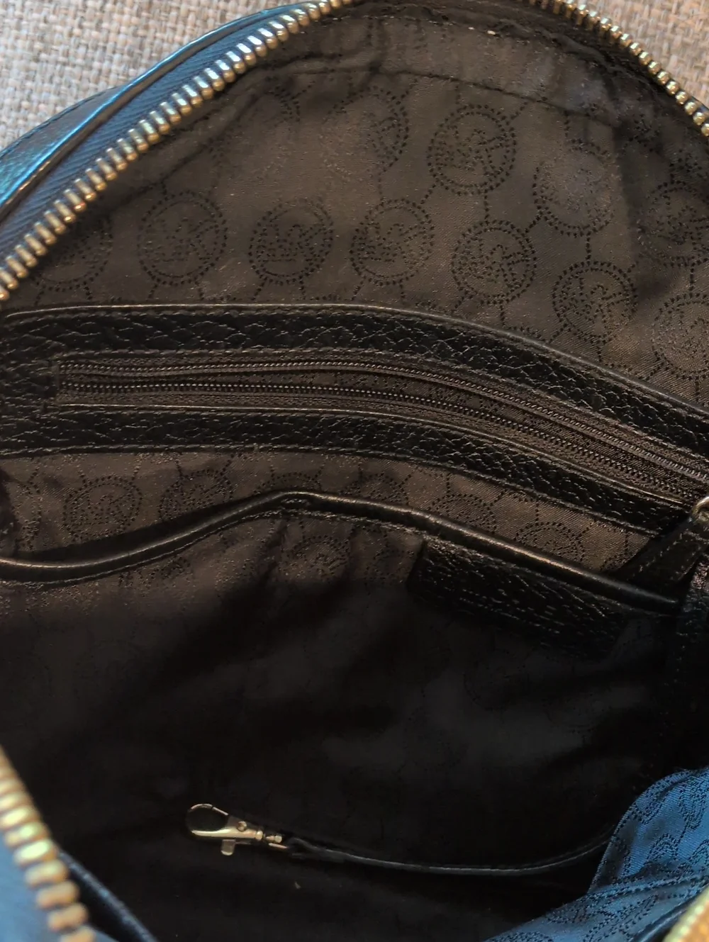 Michael Kors Smthe Dome Black Leather Satchel